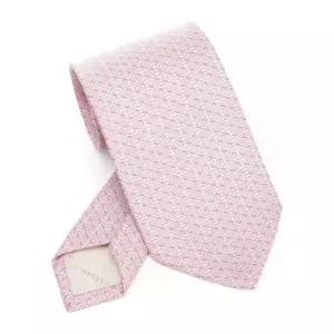 페라가모 패턴 텍스처 내로우 실크 넥타이 351317788968 006