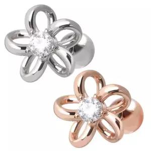 [미니아트]플라워 볼륨 꽃 써지컬 스틸 패션 피어싱 2종 택1