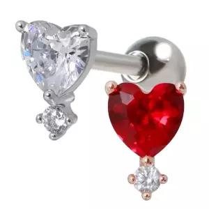 [미니아트]큐빅 하트 써지컬 스틸 패션 피어싱 2종 택1