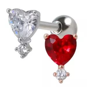 [미니아트] 써지컬 스틸 큐빅 하트 패션 피어싱 한쪽