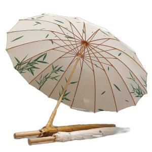 대나무우산 스트레이트 대나무 비오는 작은 폭풍 자동 수제 파라솔 맑은 여성의