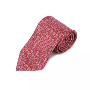 [명품] 페라가모 간치니 프린트 실크 타이 35 0814 04 757978