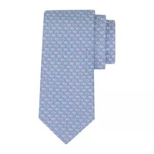 페라가모 패턴 실크 클래식 타이 351320 0788980 GRIGIO AZZURRO