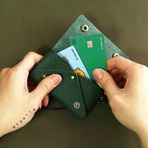 가죽 카드 목걸이 아이디 지갑 명찰-WFHWAZ1