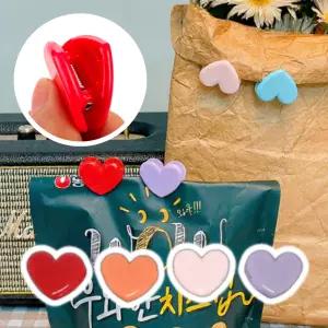 귀여운 하트 청첩장 문서 종이 페이퍼 모양 서류 집게 클립 5개 세트