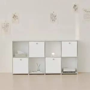 포스트모던 발렌 4X2 미드센츄리 모듈 책장 1600 2단 C3 (4도어)