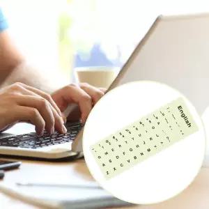 빛나는 키보드 스티커 1.3X1.1Cm 노트북 데스크탑 컴퓨터 용 형광 문자 잔류워터 없음 내마모성 무광택 Pvc