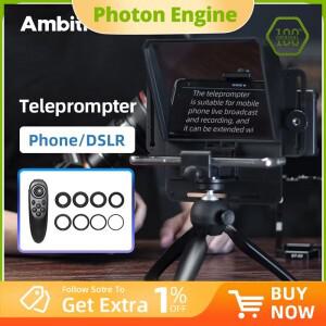 앰비트풀 T1 미니 텔레프롬프터 휴대폰 및 DSLR 녹화 인스크라이버 모바일 비디오 리모컨 포함