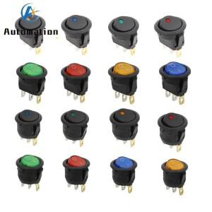 1Pcs 12V 220V Led 스위치 16A 도트 라이트 전원 자동차 버튼 조명 ONOFF 3pin 라운드 로커 KCD1 20mm