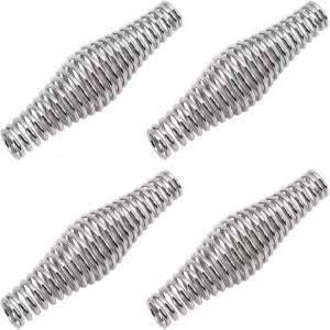 트아타파 4Pcs 바비큐 스프링 핸들 스테인리스 스틸 쿨 터치 스토브 그립 우드 스토브용 헤비 듀티 스모커