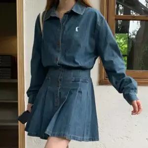 데님 카라 셔츠 원피스 캐주얼 패션 여학생 청원피스 (KYR-WD52737)