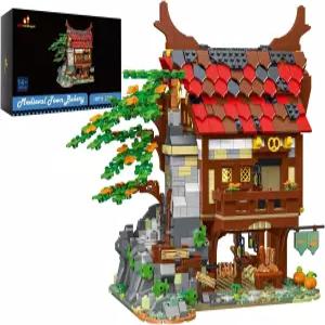 JMBricklayer 중세 타운 베이커리 빌딩 세트 30111 모듈러 하우스 키트 크리에이티브 스트리트 뷰 블록