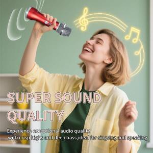 1/2PCS 20W 가라오케 마이크 무선 매직 사운드 LED 라이트 휴대용 노래 메가폰 홈 KTV 파티 /어린이 선물