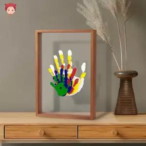 손자국 액자 DIY 투명 손바닥 핸드프린트 가족 추억 기념 4단 아크릴 우드