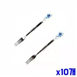 WL 블루 컬러 티포크 2P x10개 손님용포크 디저트포크