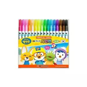 6000 251QFA18 뽀로로사인펜 16색 지구화학 (입학 졸업 어린이집 유치원 선물)