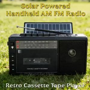 크랭크 라디오 등산 휴대용 재난 비상용 레트로 복고풍 엔틱 카세트 테이프 플레이어 SD 카드 지원 태양열