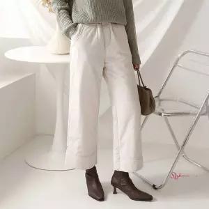 여성 와이드핏 겨울 패딩바지 통바지 따뜻한 홈웨어 팬츠 작업복uvw254