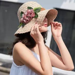 예쁜 여름 자외선차단 -52803 비치 여성 밀짚(1) 챙모자 봄나들이