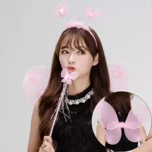 소품 축제파티용품 핑크 천사날개세트 파티세트 코스튬