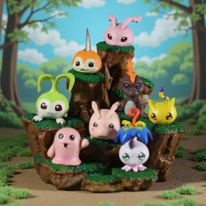 11cm 애니메이션 디지몬 베이비 스테이지 8 피스 장면 Agumon Biyomon 캐릭터 모델 컬렉션 장난감 선물