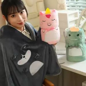 겨울 학생 블랭킷 똑딱이 캐릭터 무릎 망토 이불 담요