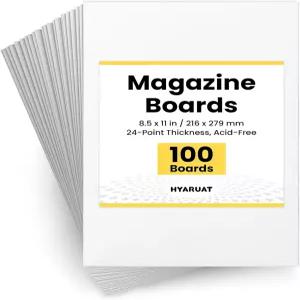 HYARUAT 매거진 보드 - 100팩 24피트 무산 8.5 x 11 포스터 보관 및 패브릭 정리에 이상적임