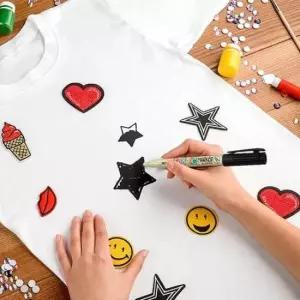 [문구] 패브릭 염색펜 6색 일반형 마커 천 소재용 드로잉 펜