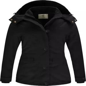 웬벤 여성용 겨울 보온 두꺼운 군용 파카 재킷과 탈부착 가능한 후드