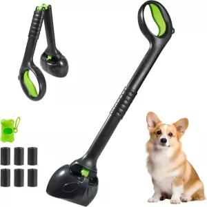 가방 부착이 가능한 휴대용 부착형 28인치 핸들 개 푸퍼 스쿠퍼 한 손 접이식 디자인 잔디 마당 자갈