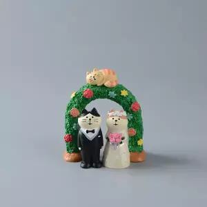 신랑 신부 고양이 웨딩 케이크 미니 소형어처 인형 마이크로 풍경 피규어 요정 정원 홈 장식 공예 고양이