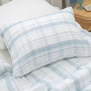 베개나라 해피니 샤브레 커버 베개 솜 별매 블루 여름