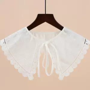 플라워 레이스 패턴 넥카라 목만 있는 넥케이프 자수 카라 레이어드