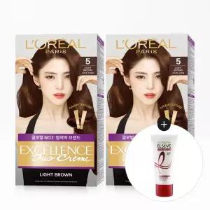 [로레알파리] 엑셀랑스 듀오크림 염모제 2개+TR5 헤어팩 50ml