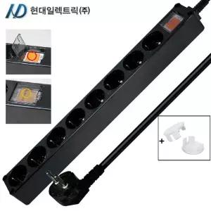 현대일렉트릭 블랙 멀티탭 인테리어 소품 콘센트 과부하차단 8구 10구 누전차단 10구