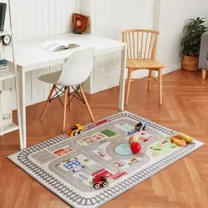 [타임투데코]기찻길 극세사 아이방러그/물세탁/100X150/극세사카페트/놀이방러그