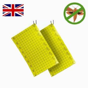 보키니 영국 파리끈끈이 하우스 초파리 나방 축사 총채벌레 온실가루이 작은뿌리파리 황색 끈끈이 트랩 x 10개입