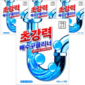 생활공식 초강력 배수구클리너 40g x 4개