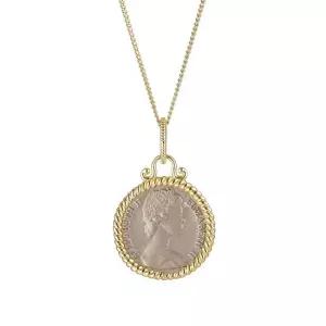 14k 로얄 엘리자베스 코인 펜던트