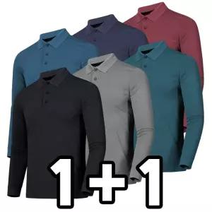 원플러스원 봄여름가을 남성 긴팔 카라티셔츠 무지 작업복 기능성 스판 냉감 쿨링 근무복 단체복 빅사이즈