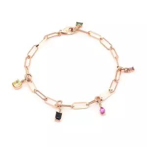 [비앤비골드] 14K 유니크 큐빅 커스텀 트위스트 각체인 팔찌 NPB27570