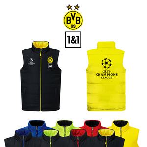 22-23 도르트문트 커스텀 양면 패딩 조끼 축구 조끼 리버시블