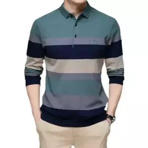 지프 스피릿 남성 스트라이프 긴팔 카라 티셔츠 21889