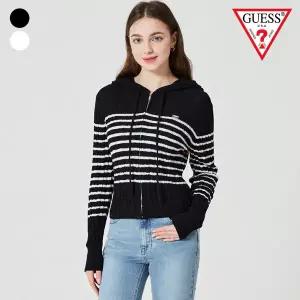 [GUESS]게스 여성 후드 스트라이프 스웨터 집업(OO1S2671)