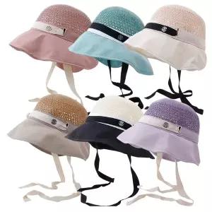 와이어챙 비스코스 벙거지 6color 시원한 여름 니트 끈 버킷햇 챙모자/AN-N0022