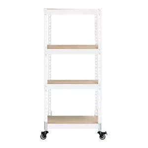 철제 조립식 강화 대형바퀴 이동식선반 4단 600 x 400 x 1800