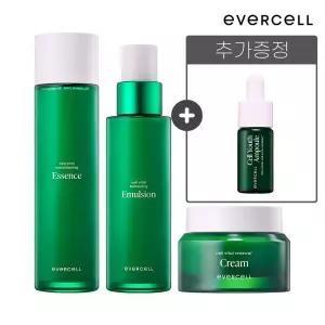차바이오 에버셀 셀바이탈 스킨케어 3종세트(에센스+크림+에멀전) 탄력 줄기세포 배양액 기초화장품 +사은(셀유스앰플 샘플)