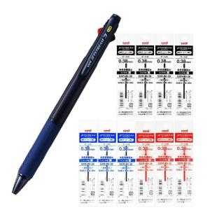 미쯔비시 유니 제트스트림 3색 볼펜+리필 세트 멀티펜 0.38mm SXE3-400-38