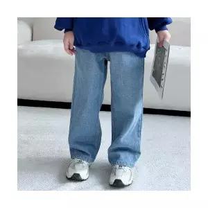 주니어 남아 여아 와이드청바지 키즈 데님팬츠 초등학생 루즈핏 일상코디 등원룩