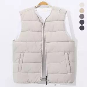 다운라이크 노카라 경량 패딩 조끼